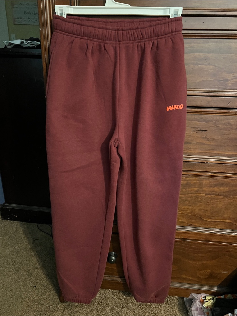 Wilo Maroon Jogger Sweatpants - Women's Cozy Joggers NWT